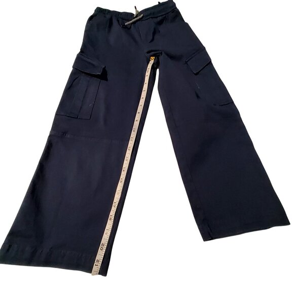 Boys Cargo Pants Navy Blue S/6/7 Elastic Waist 100% Cotton All Season Casual - Picture 5 of 7